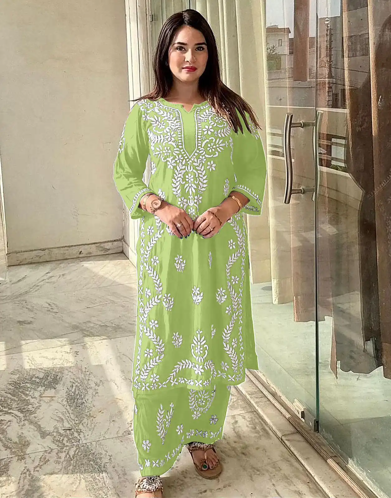 Pista Rayon Wid Lakhnavi Style Work Kurti | Kurti, Bollywood Kurti, Creative Kurtis, Designer Kurti, Party Wear Kurti, Selfie Kurti