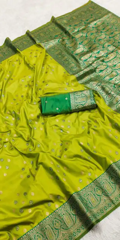 Pista Rich Banarasi Silk Zari Lace Work Saree | Sarees, Bollywood Sarees, Creative Sarees, Designer Sarees, Embroidered Sarees, Ethnic Saree, Modern Digital sarees, Party Wear Sarees