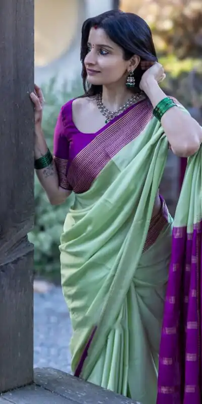 Pista Soft Lichi Silk Jacquard Border Saree | Sarees, Bollywood Sarees, Creative Sarees, Designer Sarees, Embroidered Sarees, Ethnic Saree, Modern Digital sarees, Party Wear Sarees