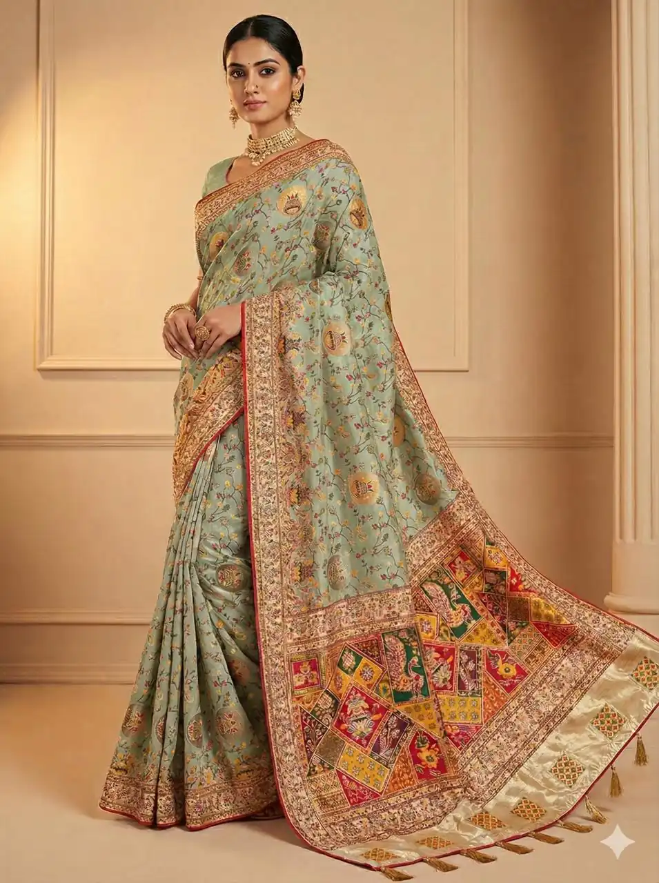 Pista Soft Pashmina Lace Zari Work Saree | Sarees, Bollywood Sarees, Creative Sarees, Designer Sarees, Embroidered Sarees, Ethnic Saree, Modern Digital sarees, Party Wear Sarees