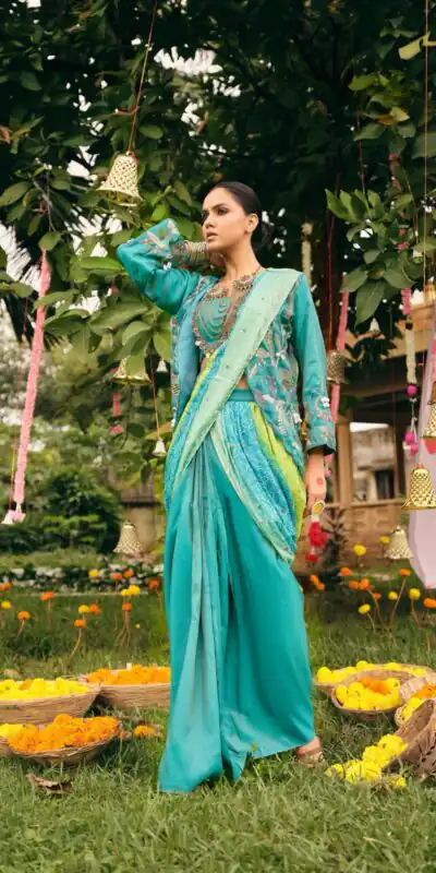 Pretty Blue Shimmer Embroidery Cowrie Work Saree | Sarees, Bollywood Sarees, Creative Sarees, Designer Sarees, Embroidered Sarees, Ethnic Saree, Modern Digital sarees, Party Wear Sarees