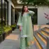 ST 213 Pista Color Natural Crep Salwar Suit with Embroidery Work. Wedding, Party, Festive, Best Price ₹1899. Delivery 4-6 Working Days. Shop now. | Jump Suits, Salwar suit, Casual Suits, Creative suits, Designer Suits, Palazzo Suits, Party Wear Suits, Patiala Suits, Straight Suits