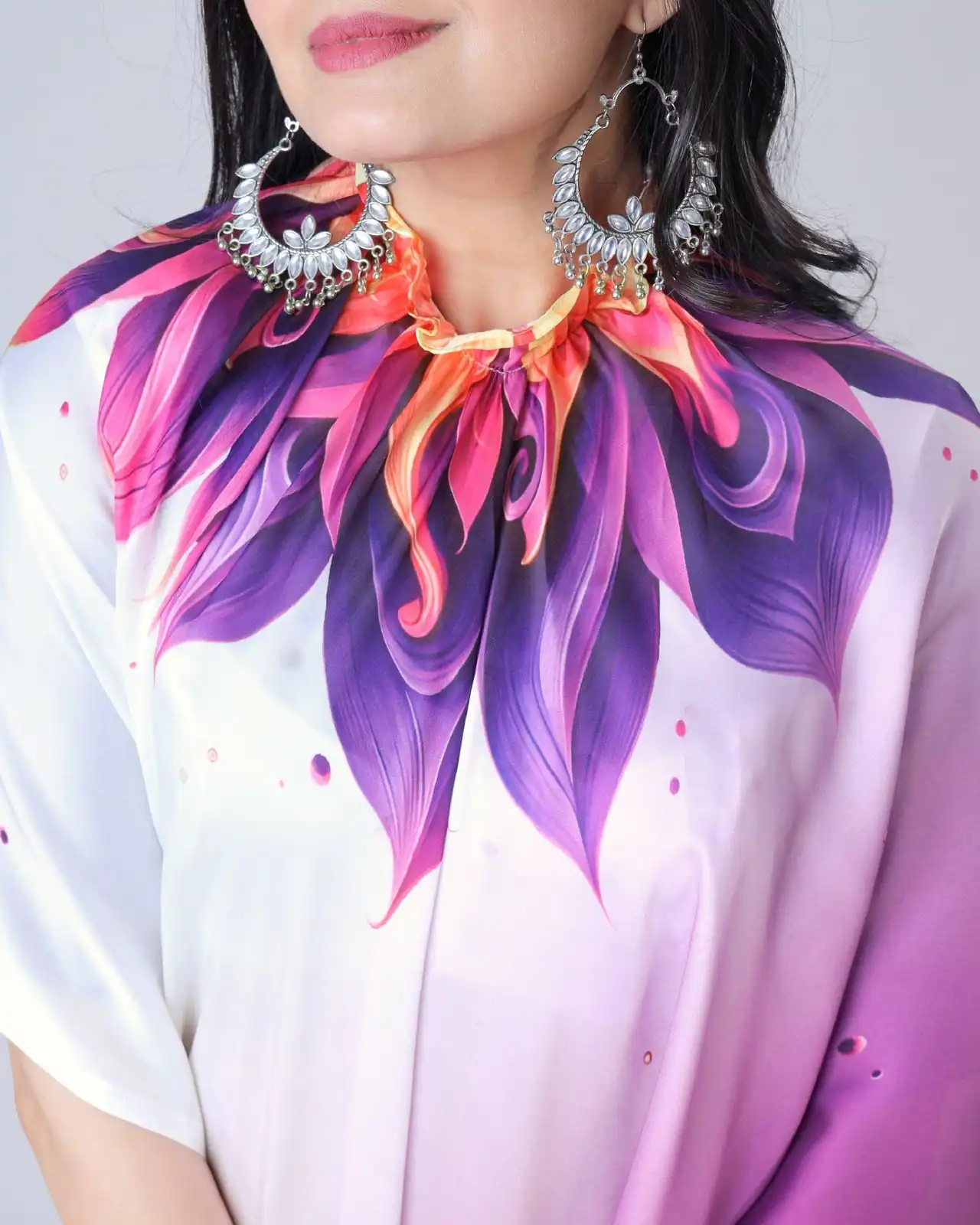 Purple And White Japan Satin Digital Print Work Saree | Sarees, Bollywood Sarees, Creative Sarees, Designer Sarees, Embroidered Sarees, Ethnic Saree, Modern Digital sarees, Party Wear Sarees