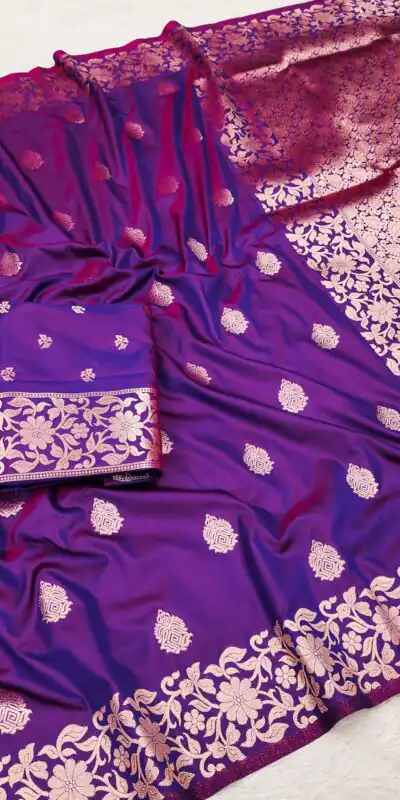 Purple Banarasi Silk Lace Zari Work Saree | Sarees, Bollywood Sarees, Creative Sarees, Designer Sarees, Embroidered Sarees, Ethnic Saree, Modern Digital sarees, Party Wear Sarees