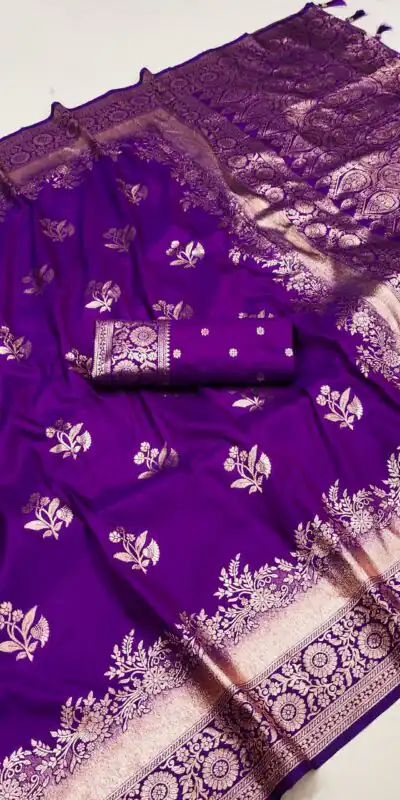 Purple Banarasi Silk Weaving Lace Zari Work Saree | Sarees, Bollywood Sarees, Creative Sarees, Designer Sarees, Embroidered Sarees, Ethnic Saree, Modern Digital sarees, Party Wear Sarees