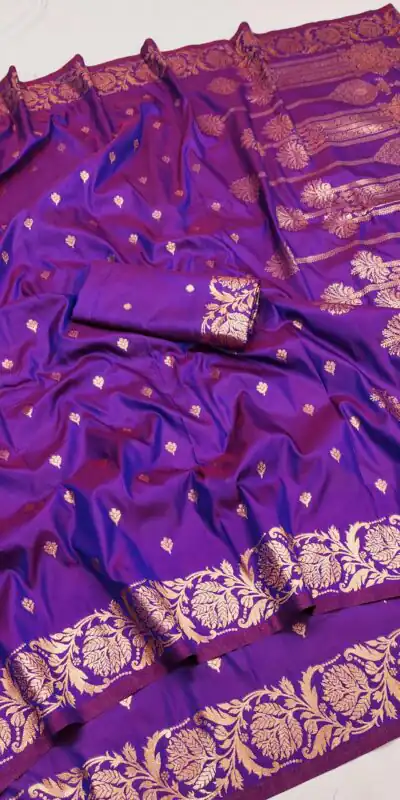 Purple Banarasi Silk With Lace and Zari Work Saree | Sarees, Bollywood Sarees, Creative Sarees, Designer Sarees, Embroidered Sarees, Ethnic Saree, Modern Digital sarees, Party Wear Sarees