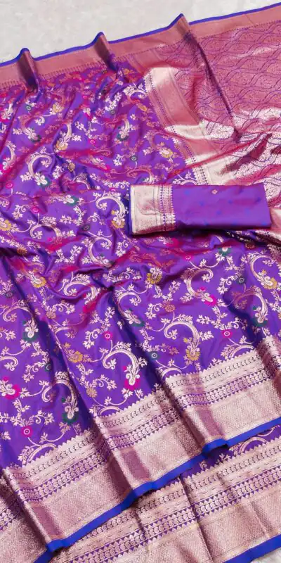 Purple Banarasi Silk With Zari Lace Work Saree | Sarees, Bollywood Sarees, Creative Sarees, Designer Sarees, Embroidered Sarees, Ethnic Saree, Modern Digital sarees, Party Wear Sarees