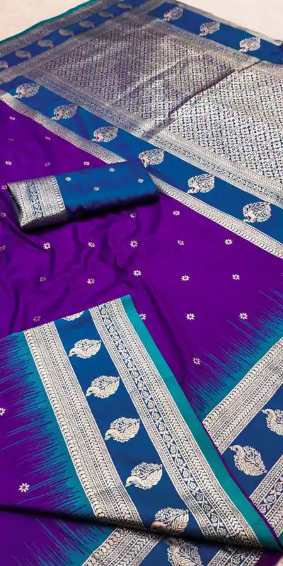 Purple Banarasi Silk Zari Lace Work Saree | Sarees, Bollywood Sarees, Creative Sarees, Designer Sarees, Embroidered Sarees, Ethnic Saree, Modern Digital sarees, Party Wear Sarees
