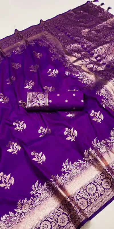 Purple Banarasi Silk Zari Lace Work Saree | Sarees, Bollywood Sarees, Creative Sarees, Designer Sarees, Embroidered Sarees, Ethnic Saree, Modern Digital sarees, Party Wear Sarees