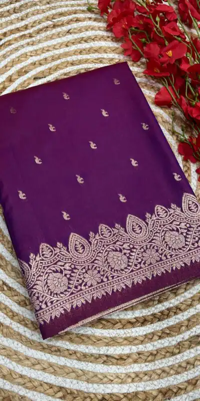 Purple Banarasi Silk Zari Weaving Pallu Saree | Sarees, Bollywood Sarees, Creative Sarees, Designer Sarees, Embroidered Sarees, Ethnic Saree, Modern Digital sarees, Party Wear Sarees