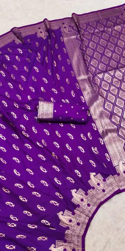 Purple Banarasi Silk Zari Weaving Saree | Sarees, Bollywood Sarees, Creative Sarees, Designer Sarees, Embroidered Sarees, Ethnic Saree, Modern Digital sarees, Party Wear Sarees