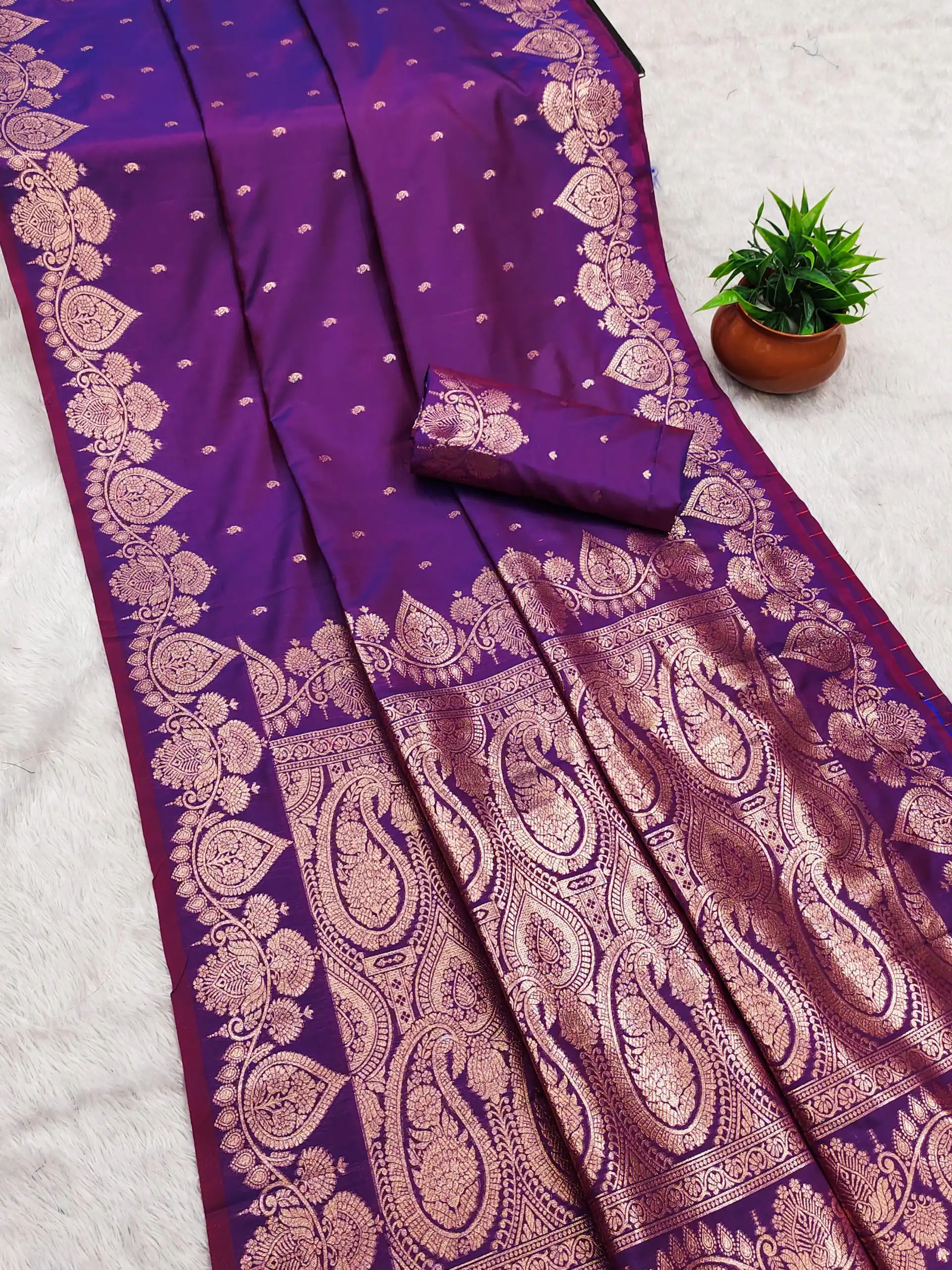 Purple Banarasi Silk Zari Work Saree | Sarees, Bollywood Sarees, Creative Sarees, Designer Sarees, Embroidered Sarees, Ethnic Saree, Modern Digital sarees, Party Wear Sarees