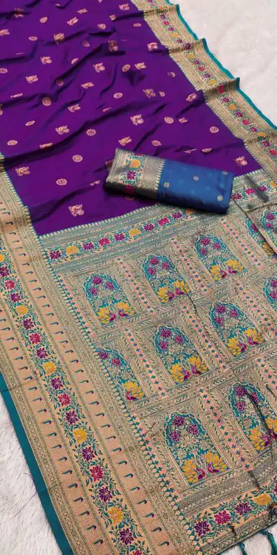 Purple Banarasi Silk Zari Work Saree | Sarees, Bollywood Sarees, Creative Sarees, Designer Sarees, Embroidered Sarees, Ethnic Saree, Modern Digital sarees, Party Wear Sarees