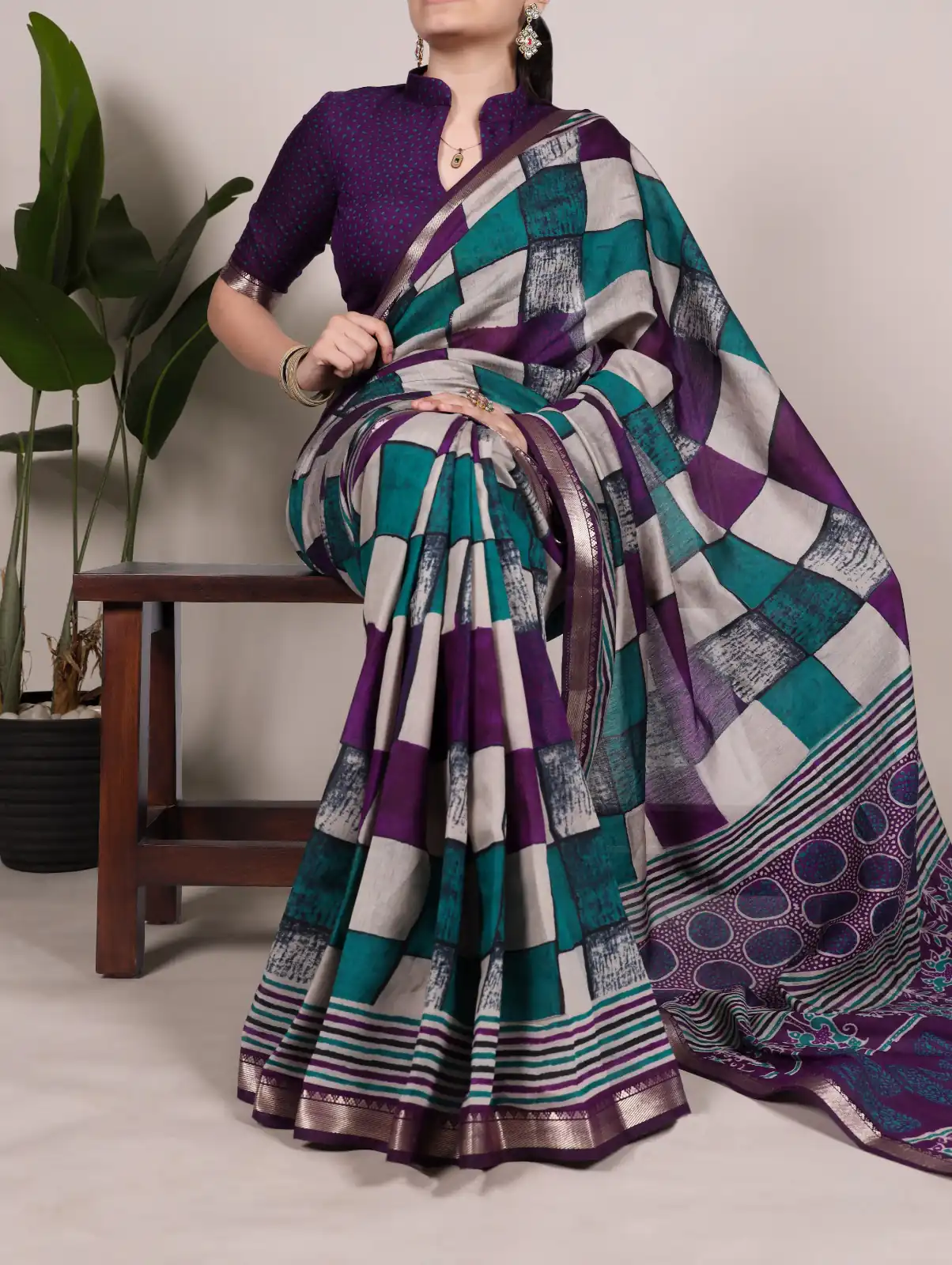 Purple Chanderi Printed Saree | Sarees, Bollywood Sarees, Creative Sarees, Designer Sarees, Embroidered Sarees, Ethnic Saree, Modern Digital sarees, Party Wear Sarees