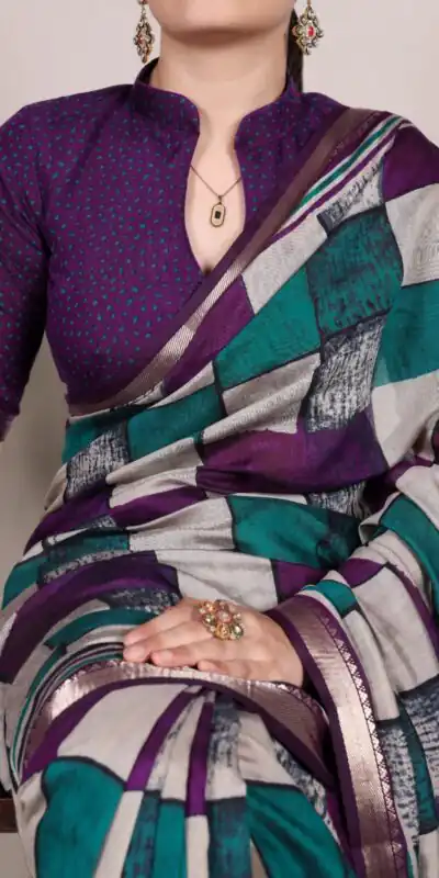 Purple Chanderi Printed Saree | Sarees, Bollywood Sarees, Creative Sarees, Designer Sarees, Embroidered Sarees, Ethnic Saree, Modern Digital sarees, Party Wear Sarees