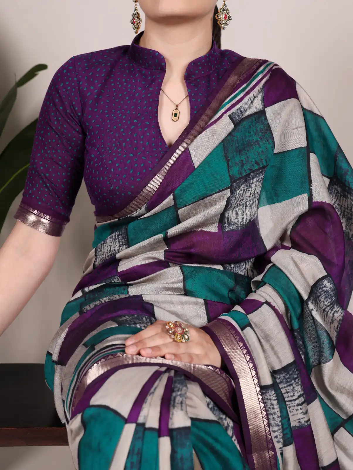 Purple Chanderi Printed Saree | Sarees, Bollywood Sarees, Creative Sarees, Designer Sarees, Embroidered Sarees, Ethnic Saree, Modern Digital sarees, Party Wear Sarees