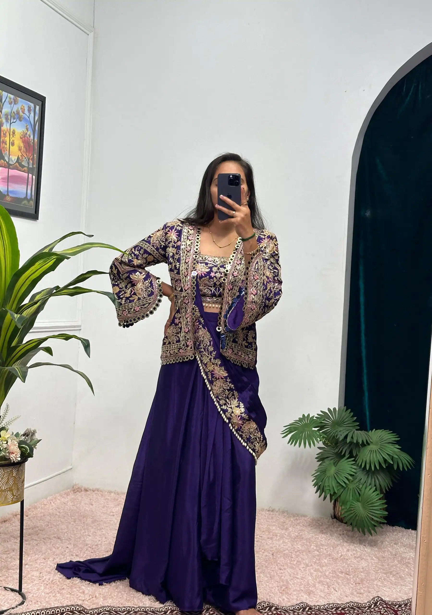 Purple Chinon Embroidery Lace Work Saree | Sarees, Bollywood Sarees, Creative Sarees, Designer Sarees, Embroidered Sarees, Ethnic Saree, Modern Digital sarees, Party Wear Sarees