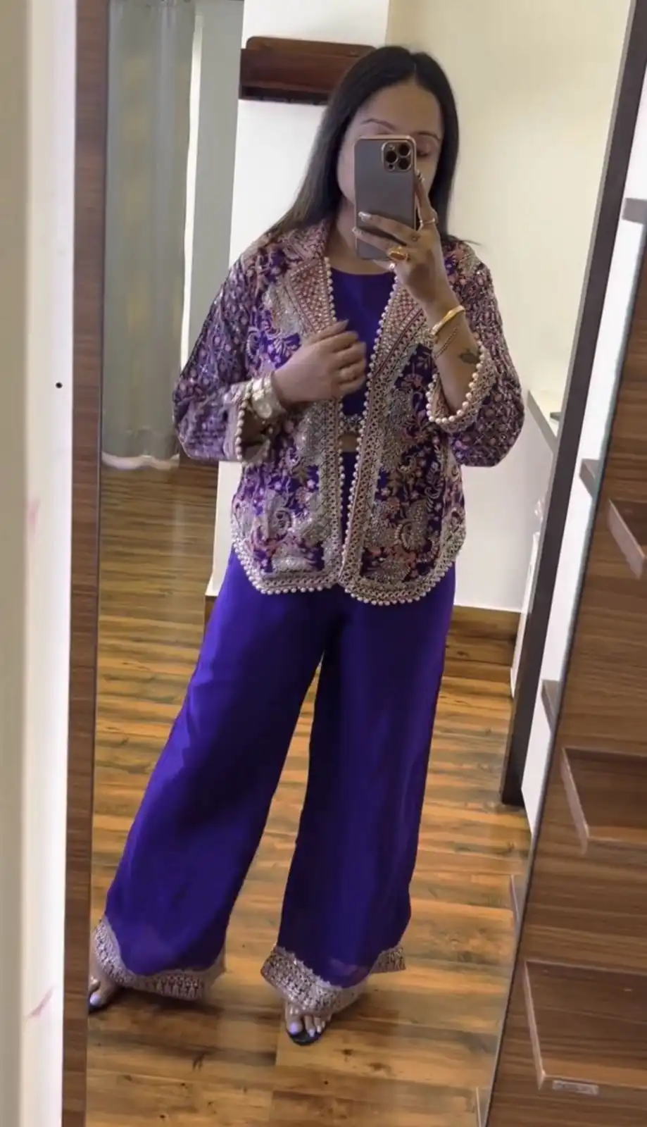 Purple Chinon Embroidery With Moti Lace Salwar Suit | Jump Suits, Salwar suit, Casual Suits, Creative suits, Designer Suits, Palazzo Suits, Party Wear Suits, Patiala Suits, Straight Suits