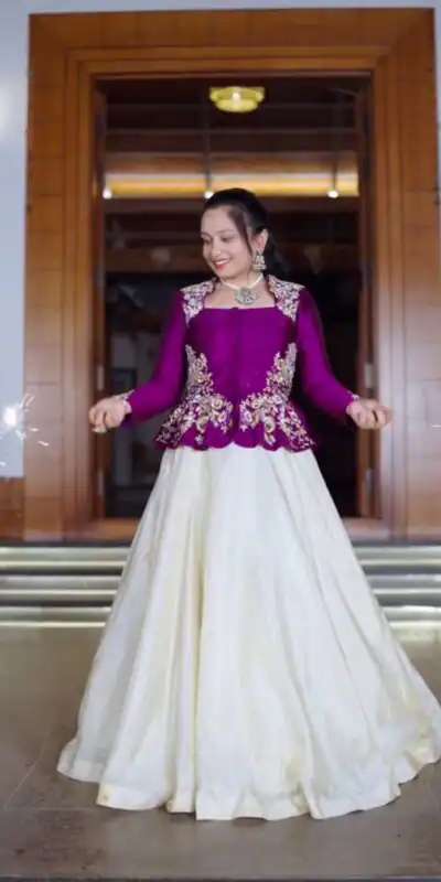 Purple Chinon Embroidery Work Lehenga Choli | Lehenga, Bollywood Lehenga, Creative Lehenga, Designer Lehenga, Embroidered Lehenga, Party Wear Lehenga