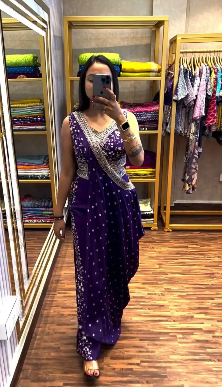 Purple Chinon Embroidery Work Salwar Suit | Jump Suits, Salwar suit, Casual Suits, Creative suits, Designer Suits, Palazzo Suits, Party Wear Suits, Patiala Suits, Straight Suits