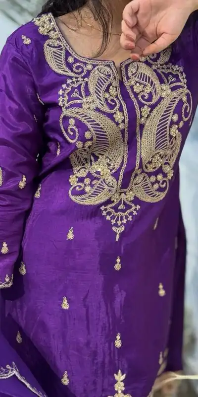 Purple Chinon Silk Embroidery Work Salwar Suit | Jump Suits, Salwar suit, Casual Suits, Creative suits, Designer Suits, Palazzo Suits, Party Wear Suits, Patiala Suits, Straight Suits