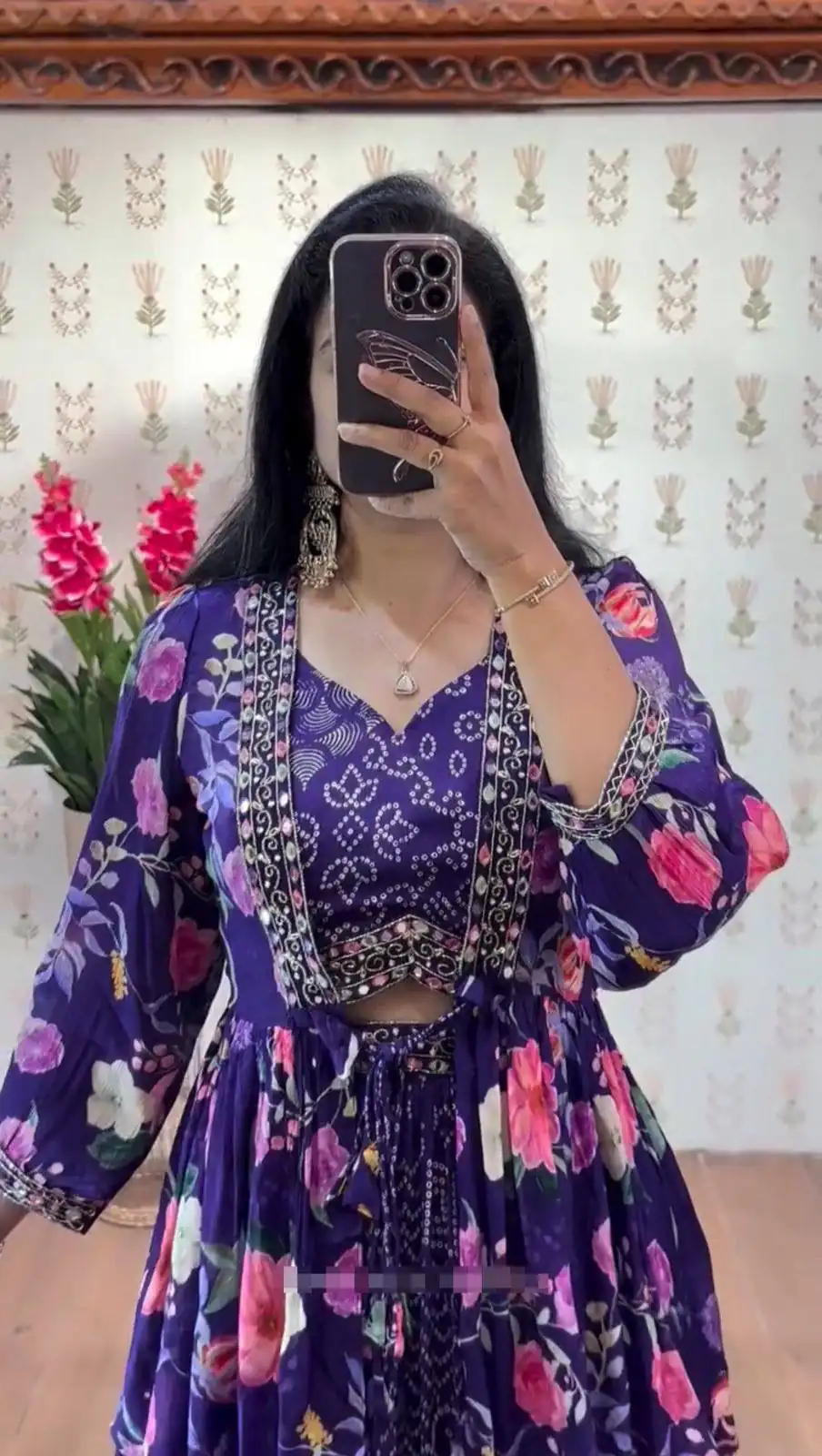 Purple Chinon Thread Work Lehenga Choli | Lehenga, Bollywood Lehenga, Creative Lehenga, Designer Lehenga, Embroidered Lehenga, Party Wear Lehenga