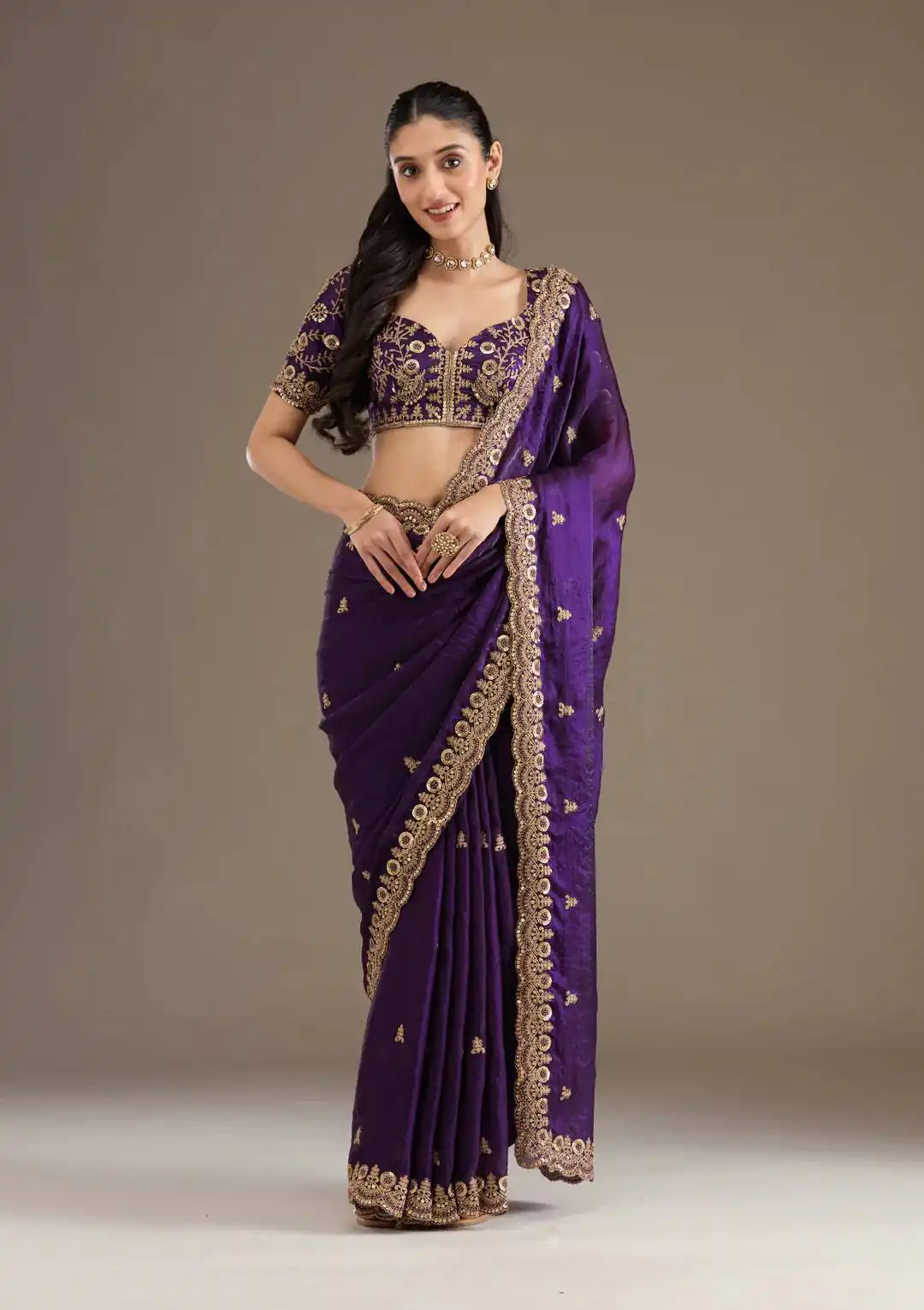 Purple Fandy Satin Silk Zari Work Saree | Sarees, Bollywood Sarees, Creative Sarees, Designer Sarees, Embroidered Sarees, Ethnic Saree, Modern Digital sarees, Party Wear Sarees