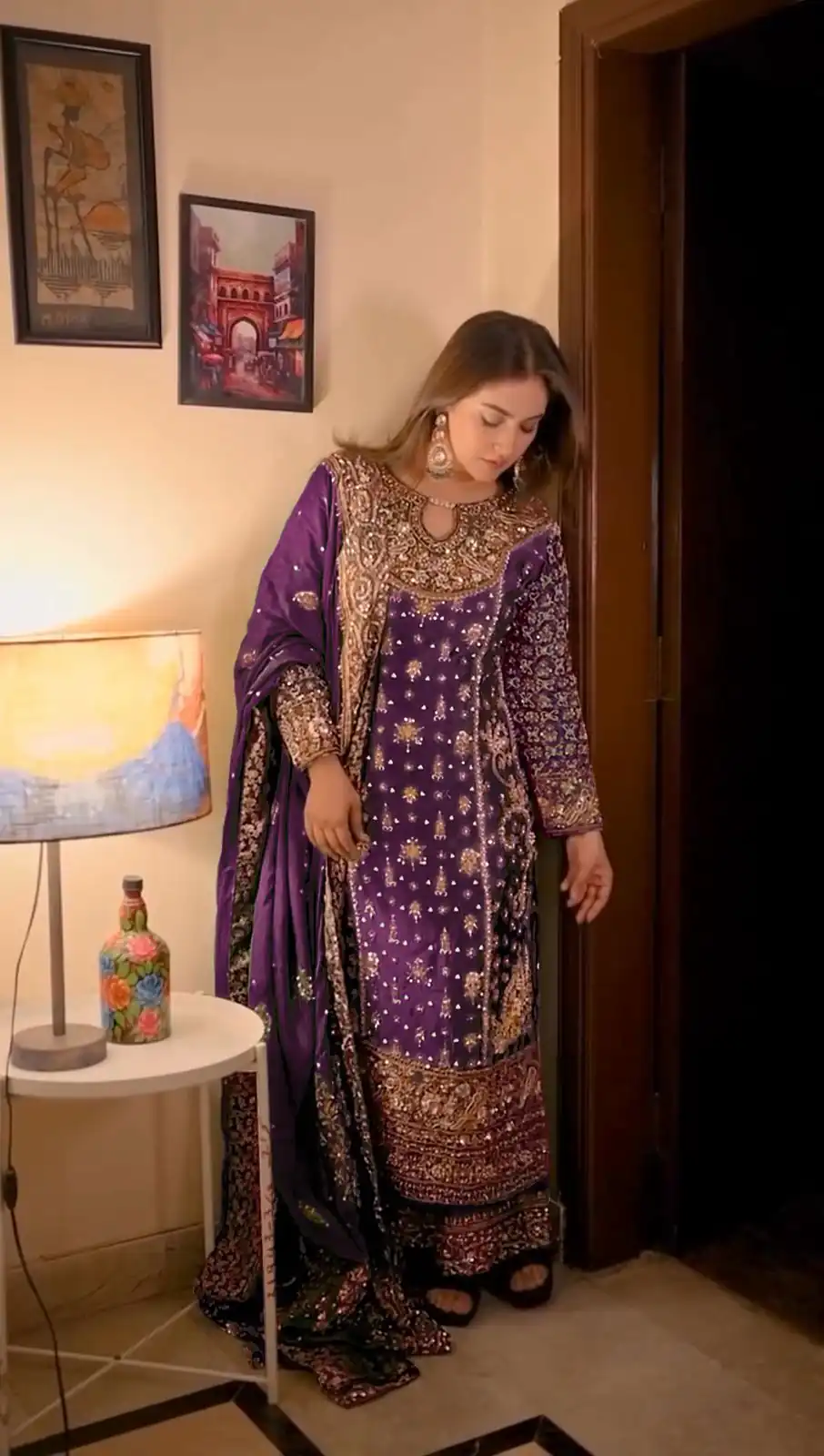 Purple Faux Georgette Embroidery Work Salwar Suit | Jump Suits, Tops & Bottoms, Track Suits, Salwar suit, Casual Suits, Creative suits, Designer Suits, Palazzo Suits, Party Wear Suits, Patiala Suits, Straight Suits, Trendy Wear