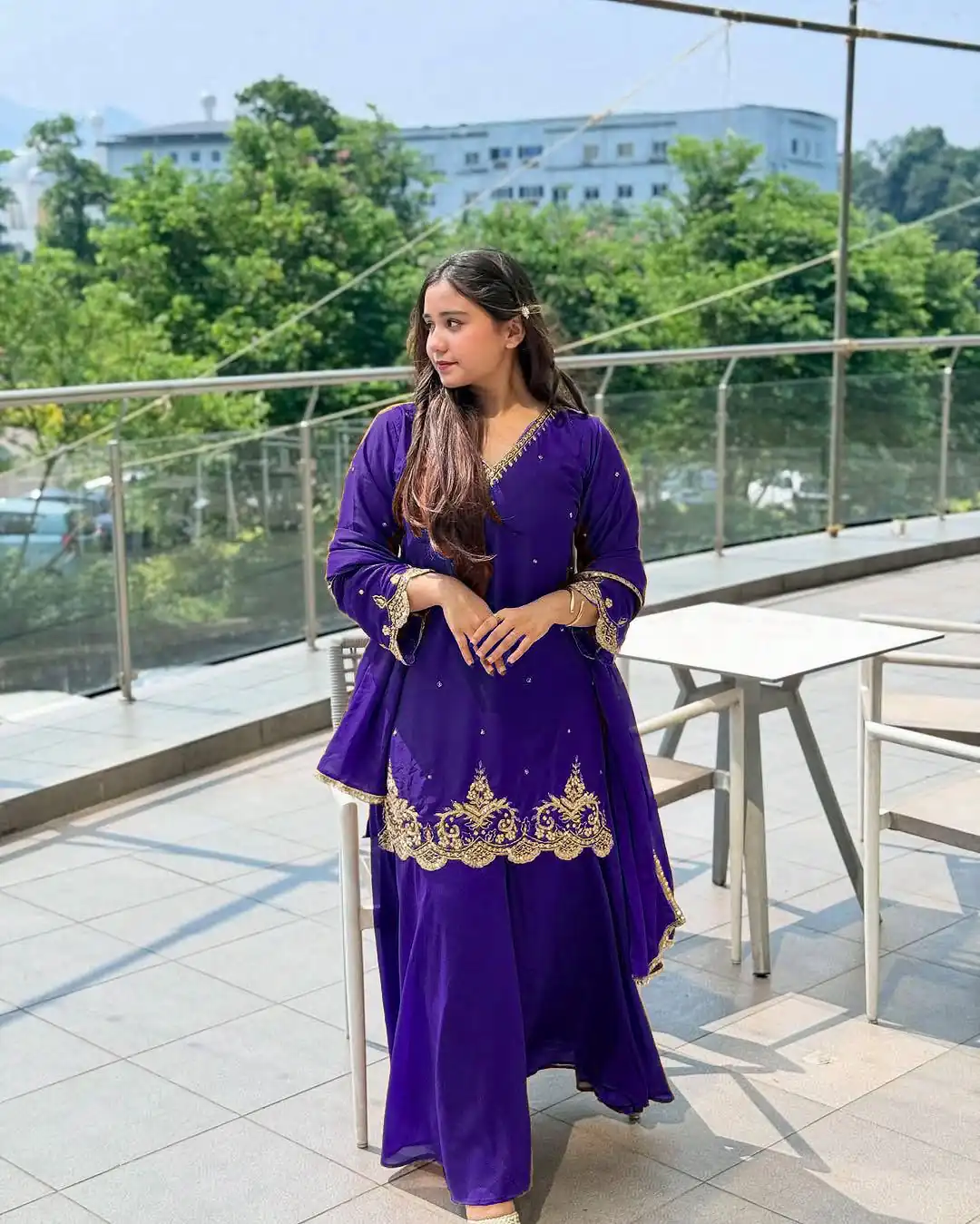 Purple Fox Georgette Lace Embroidery Work Salwar Suit | Jump Suits, Salwar suit, Casual Suits, Creative suits, Designer Suits, Palazzo Suits, Party Wear Suits, Patiala Suits, Straight Suits