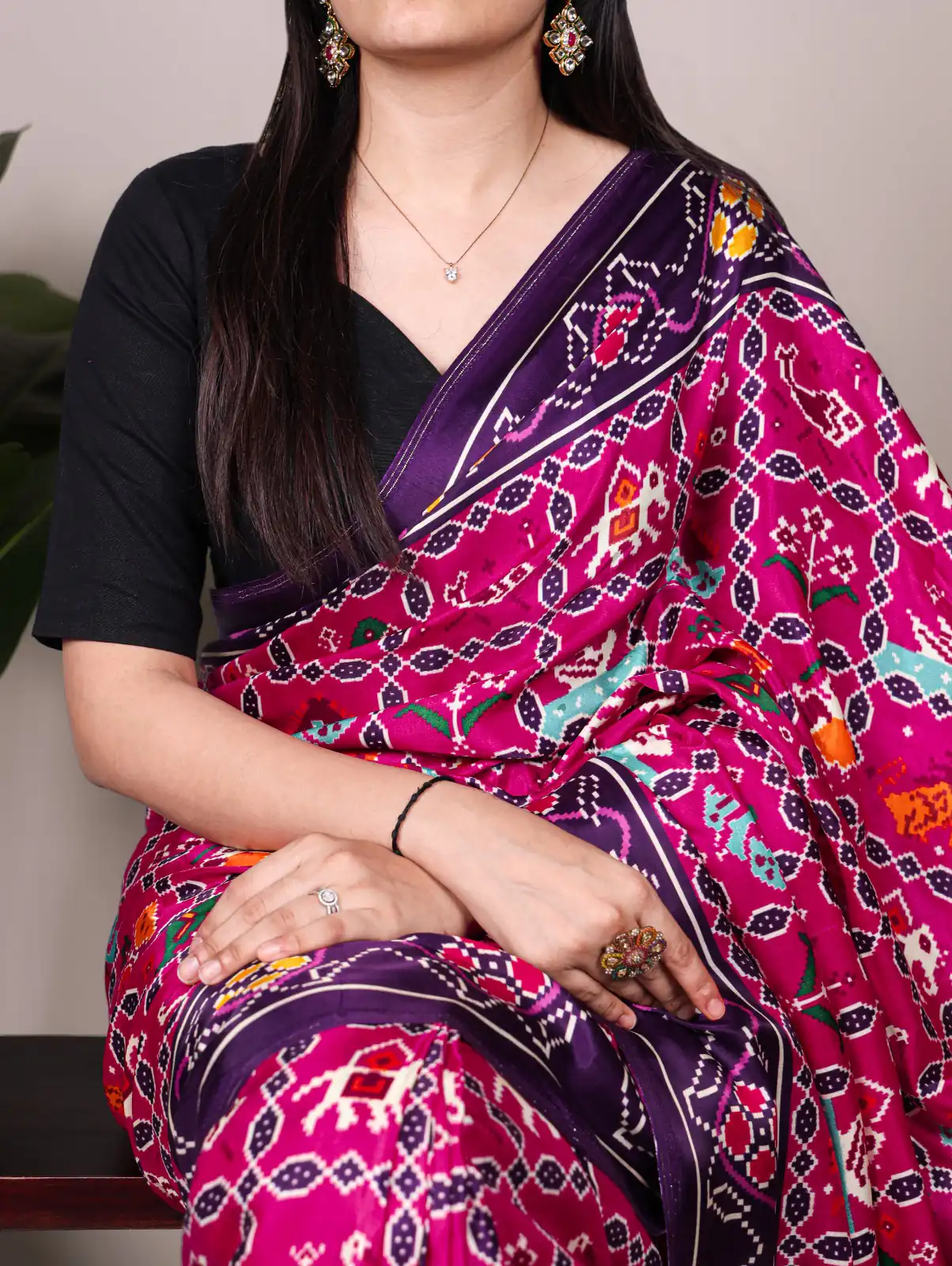Purple Gaji Silk Patola Print Lagadi Patta Saree | Sarees, Bollywood Sarees, Creative Sarees, Designer Sarees, Embroidered Sarees, Ethnic Saree, Modern Digital sarees, Party Wear Sarees