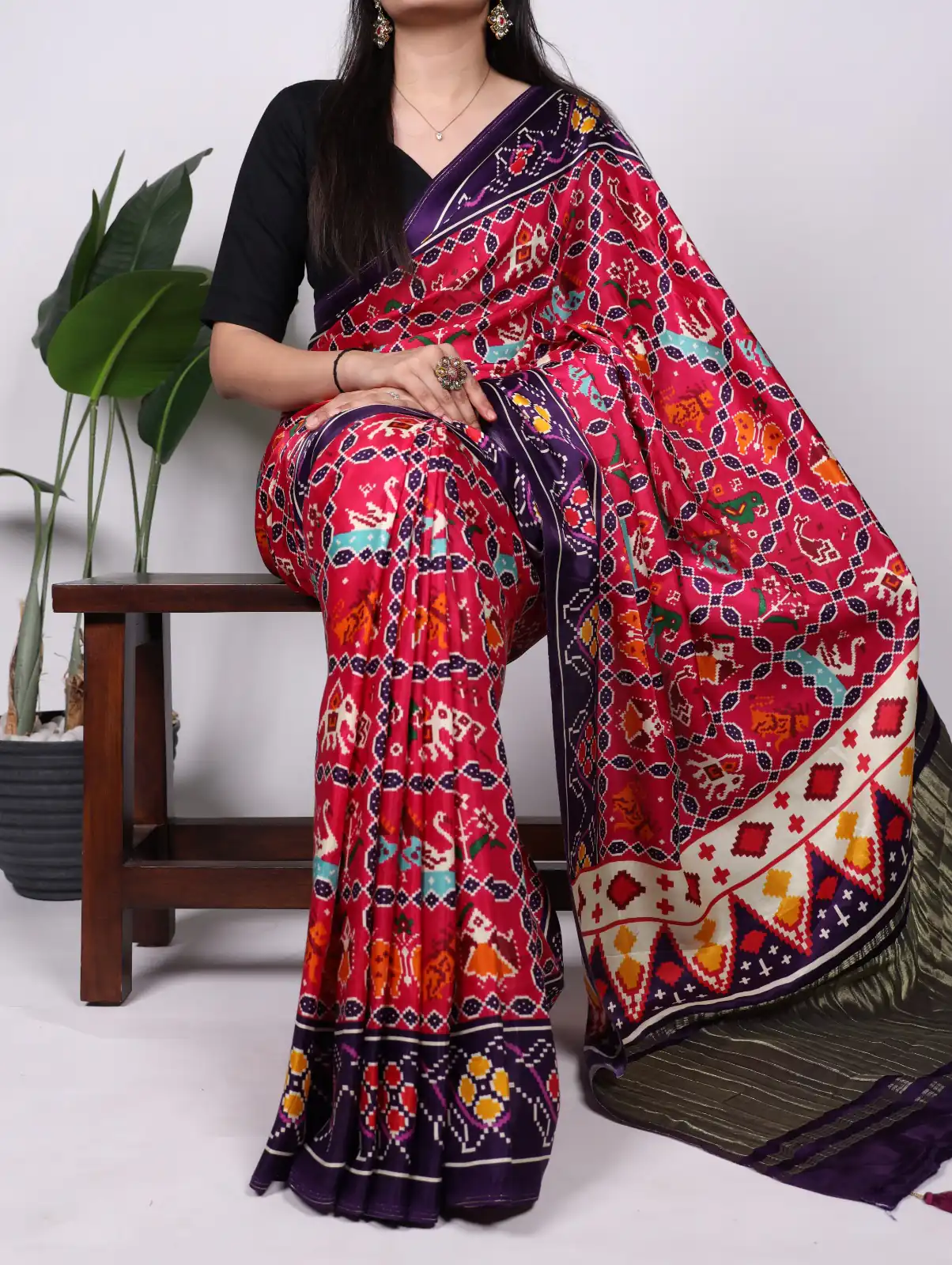Purple Gaji Silk Patola Print Lagadi Patta Saree | Sarees, Bollywood Sarees, Creative Sarees, Designer Sarees, Embroidered Sarees, Ethnic Saree, Modern Digital sarees, Party Wear Sarees