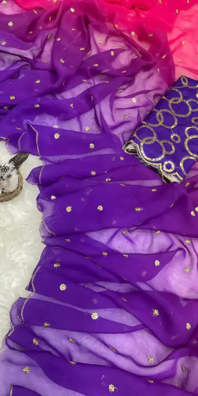 Purple Georgette Sequence Worked Butti Saree | Sarees, Bollywood Sarees, Creative Sarees, Designer Sarees, Embroidered Sarees, Ethnic Saree, Modern Digital sarees, Party Wear Sarees