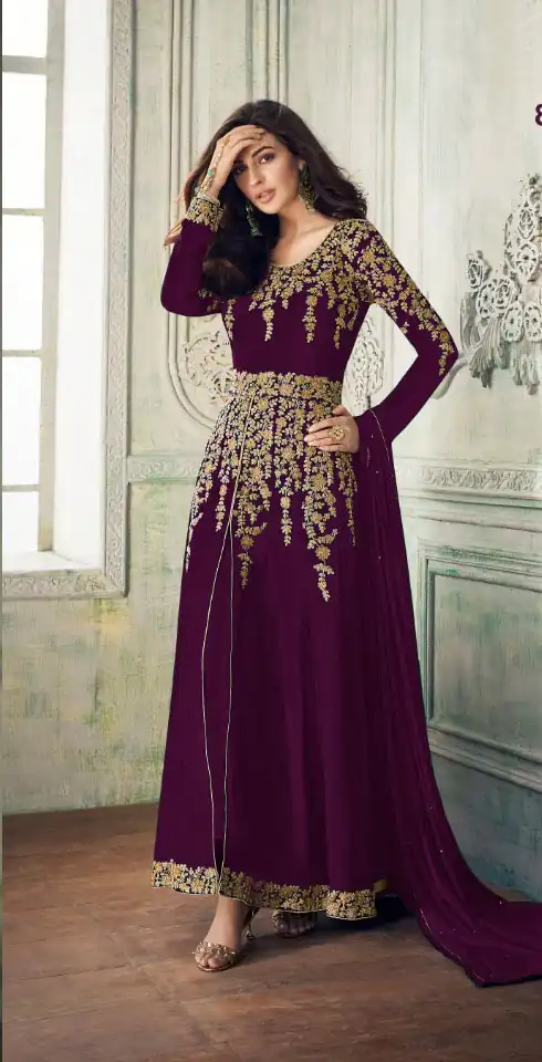 Purple Georgette With Coding Embroidery Work Salwar Suit | Jump Suits, Salwar suit, Casual Suits, Creative suits, Designer Suits, Palazzo Suits, Party Wear Suits, Patiala Suits, Straight Suits