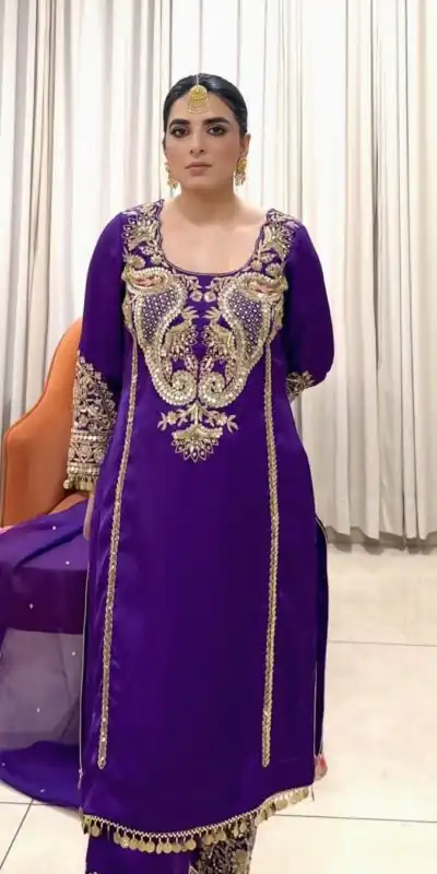 Purple Georgette With Sequences Salwar Suit | Jump Suits, Tops & Bottoms, Track Suits, Salwar suit, Casual Suits, Creative suits, Designer Suits, Palazzo Suits, Party Wear Suits, Patiala Suits, Straight Suits, Trendy Wear