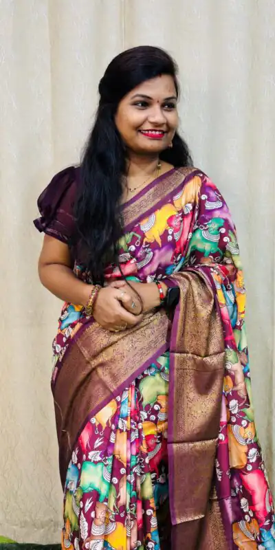 Purple Jacquard Dola Silk With Print Saree | Sarees, Bollywood Sarees, Creative Sarees, Designer Sarees, Embroidered Sarees, Ethnic Saree, Modern Digital sarees, Party Wear Sarees