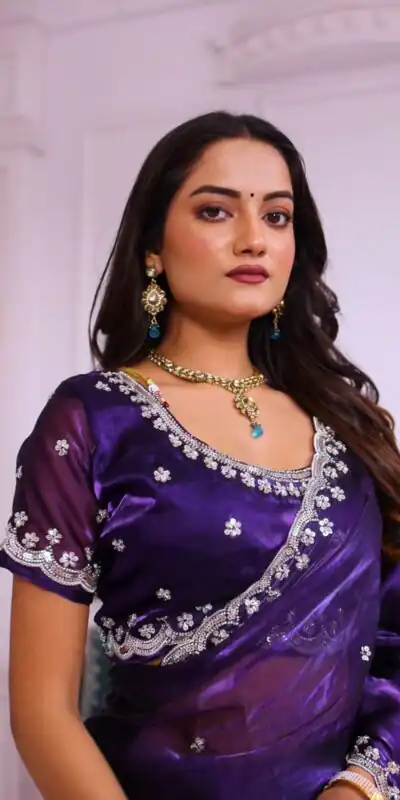 Purple Jimmy Chou Silk Embroidery Work Saree | Sarees, Bollywood Sarees, Creative Sarees, Designer Sarees, Embroidered Sarees, Ethnic Saree, Modern Digital sarees, Party Wear Sarees