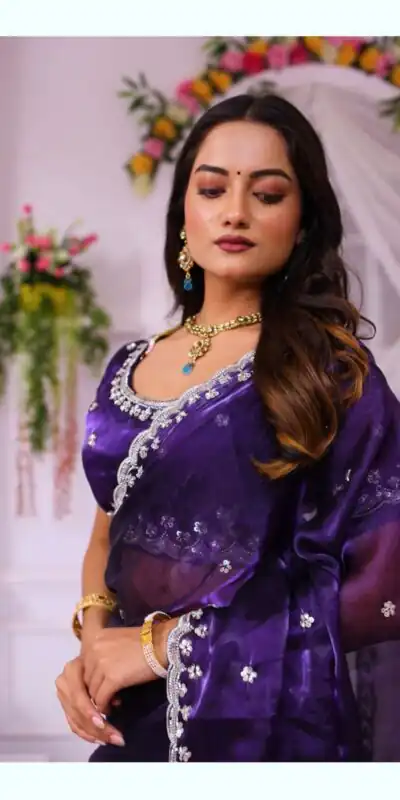 Purple Jimmy Chou Silk Embroidery Work Saree | Sarees, Bollywood Sarees, Creative Sarees, Designer Sarees, Embroidered Sarees, Ethnic Saree, Modern Digital sarees, Party Wear Sarees