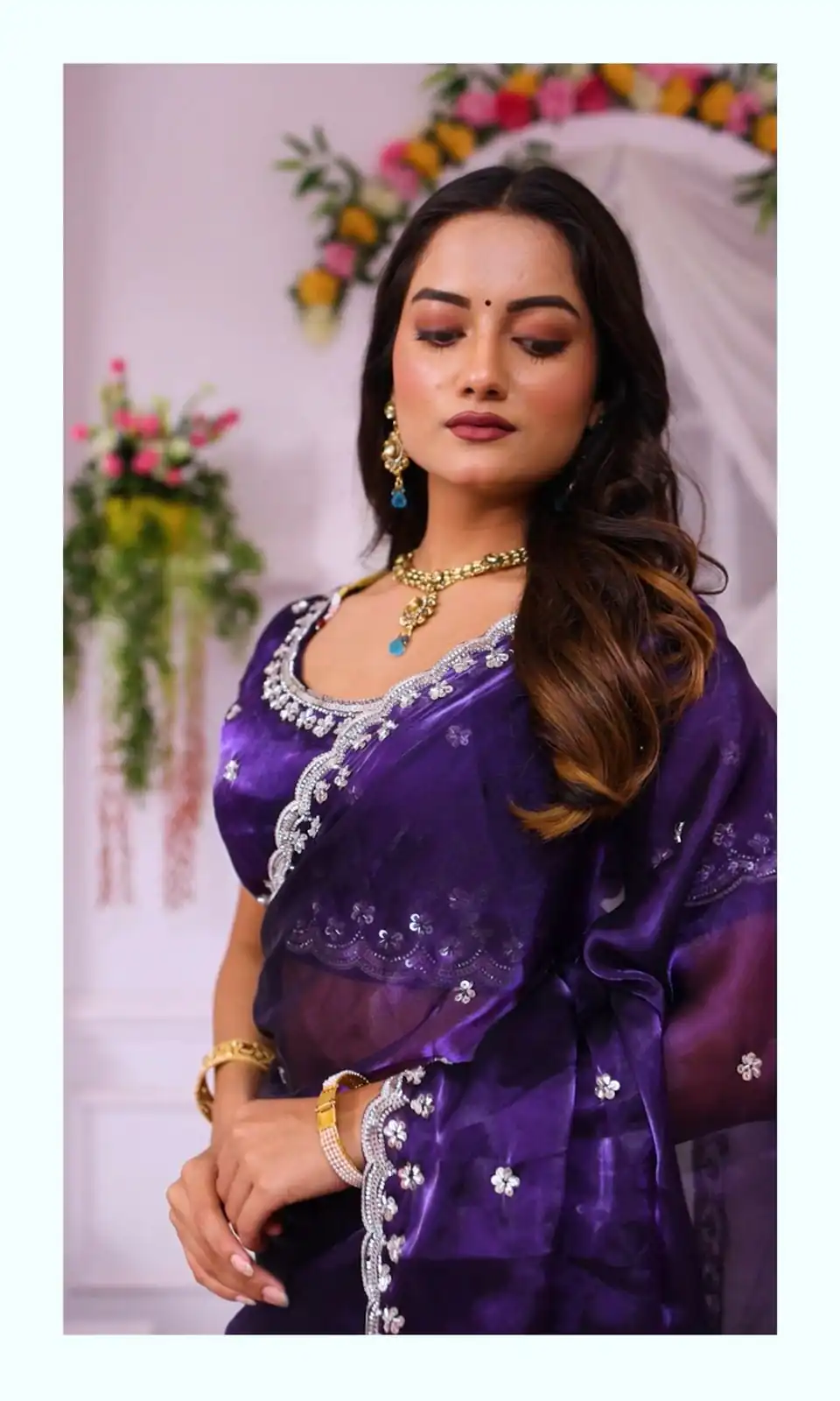 Purple Jimmy Chou Silk Embroidery Work Saree | Sarees, Bollywood Sarees, Creative Sarees, Designer Sarees, Embroidered Sarees, Ethnic Saree, Modern Digital sarees, Party Wear Sarees
