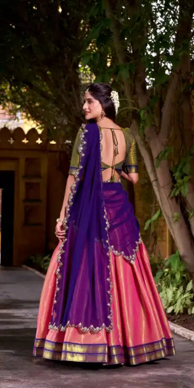 Purple Kanchipuram Weaving Lehenga Choli | Lehenga, Bollywood Lehenga, Creative Lehenga, Designer Lehenga, Embroidered Lehenga, Party Wear Lehenga