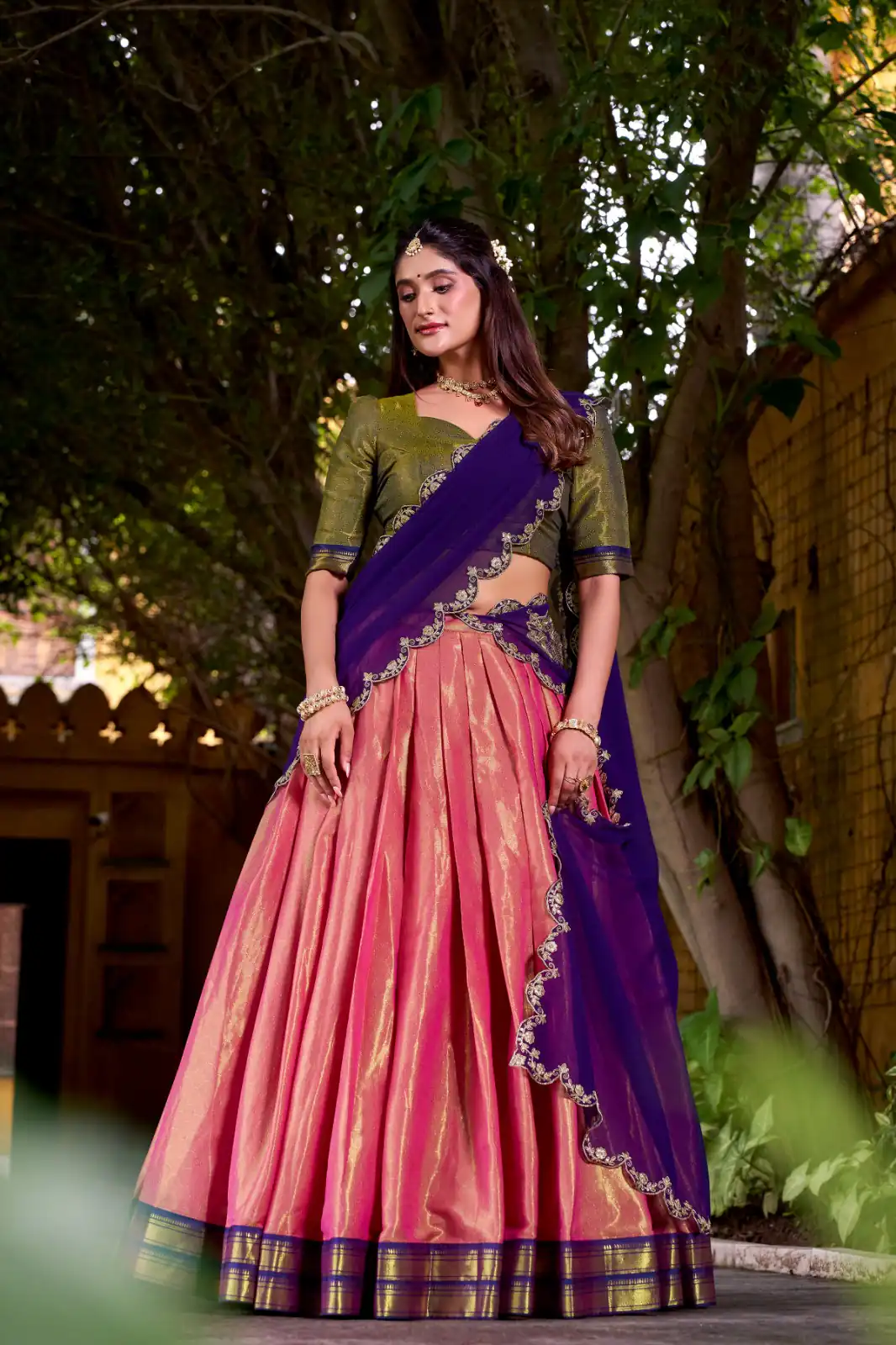 Purple Kanchipuram Weaving Lehenga Choli | Lehenga, Bollywood Lehenga, Creative Lehenga, Designer Lehenga, Embroidered Lehenga, Party Wear Lehenga