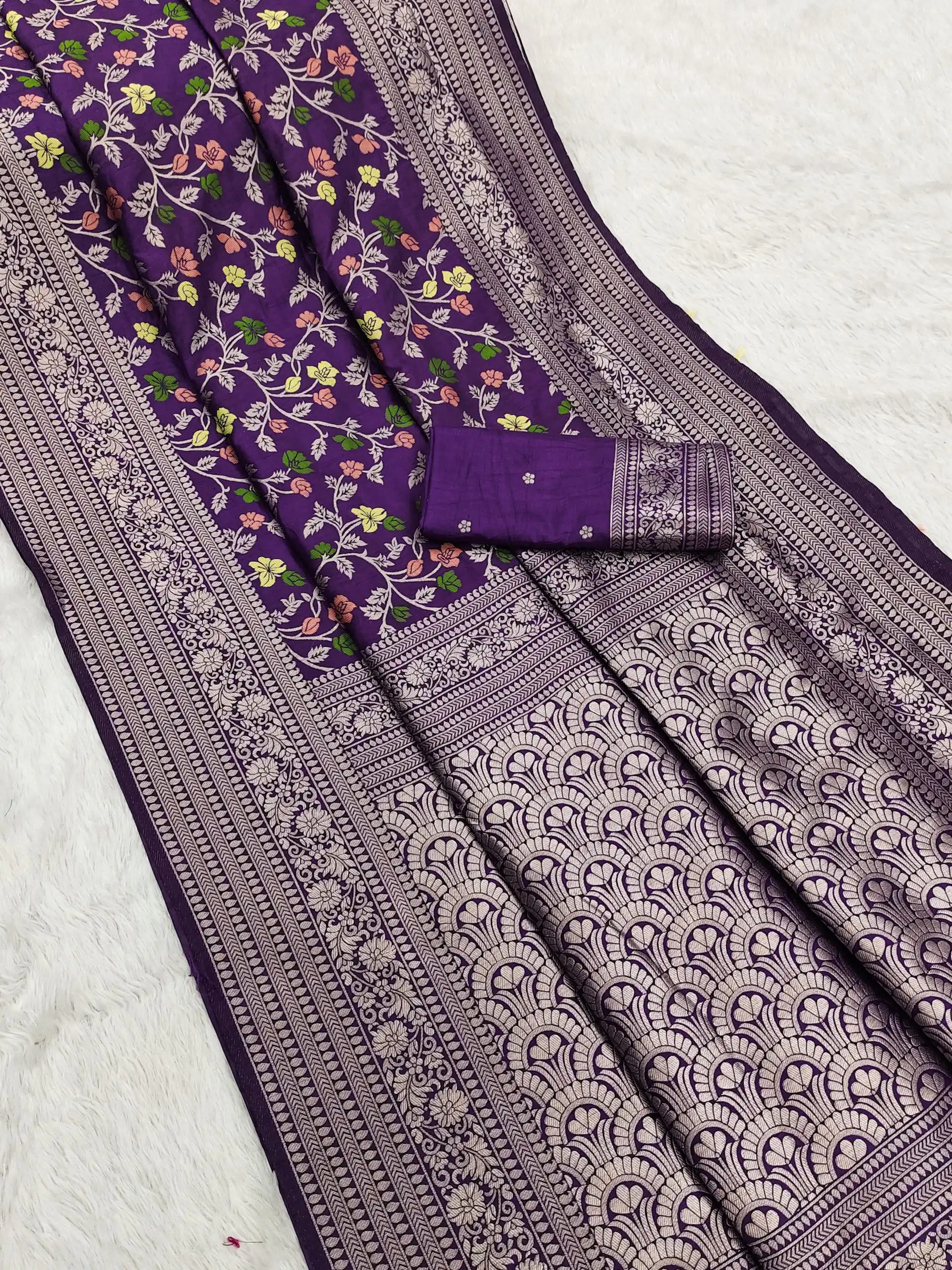 Purple Khaddi Pashmina Zari Work Saree | Sarees, Bollywood Sarees, Creative Sarees, Designer Sarees, Embroidered Sarees, Ethnic Saree, Modern Digital sarees, Party Wear Sarees