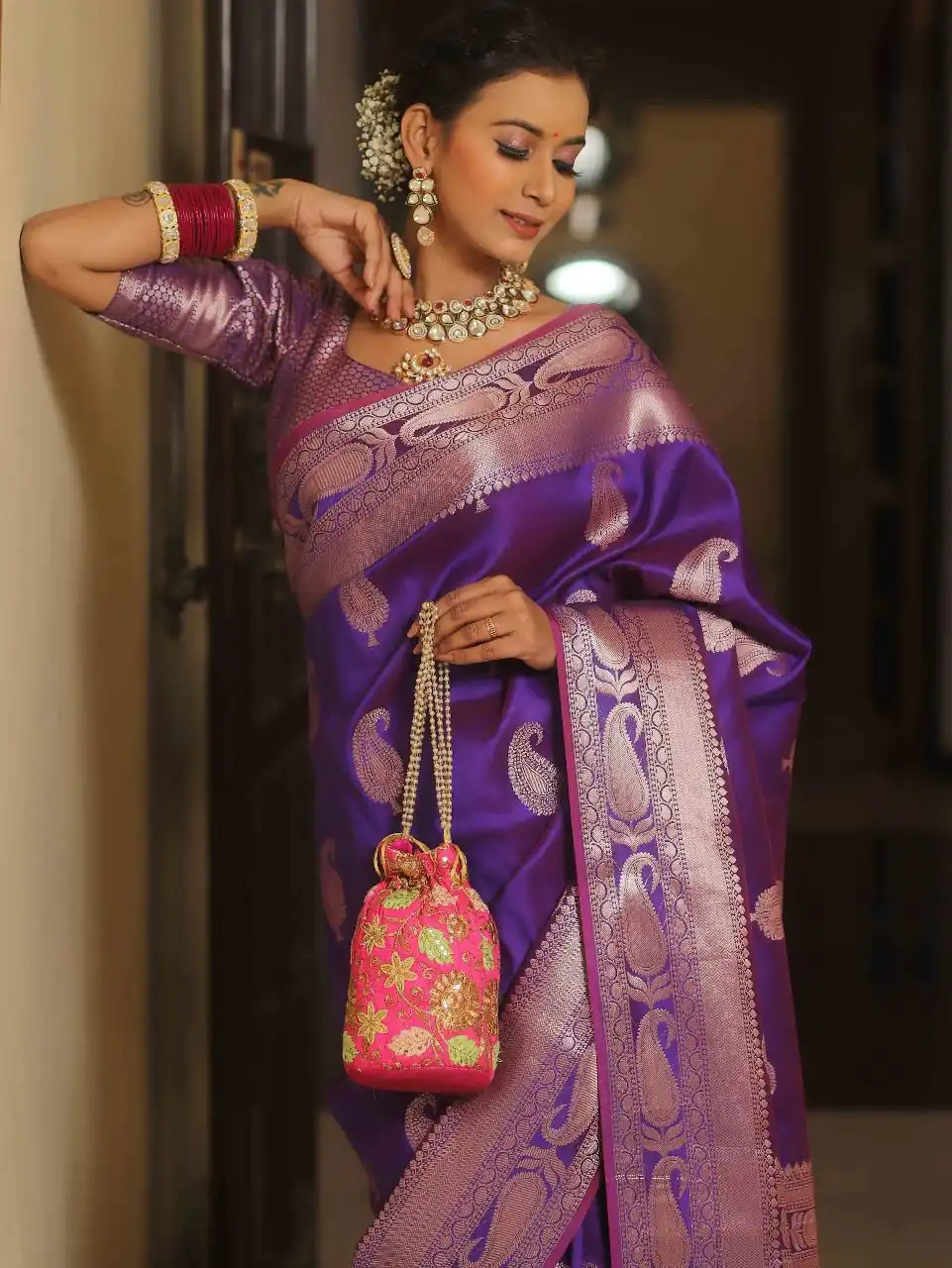 Purple Lichi Silk Border Lace Work Saree | Sarees, Bollywood Sarees, Creative Sarees, Designer Sarees, Embroidered Sarees, Ethnic Saree, Modern Digital sarees, Party Wear Sarees