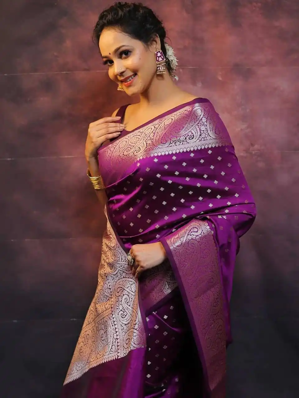 Purple Lichi Silk Jacquard Rich Pallu Saree | Sarees, Bollywood Sarees, Creative Sarees, Designer Sarees, Embroidered Sarees, Ethnic Saree, Modern Digital sarees, Party Wear Sarees