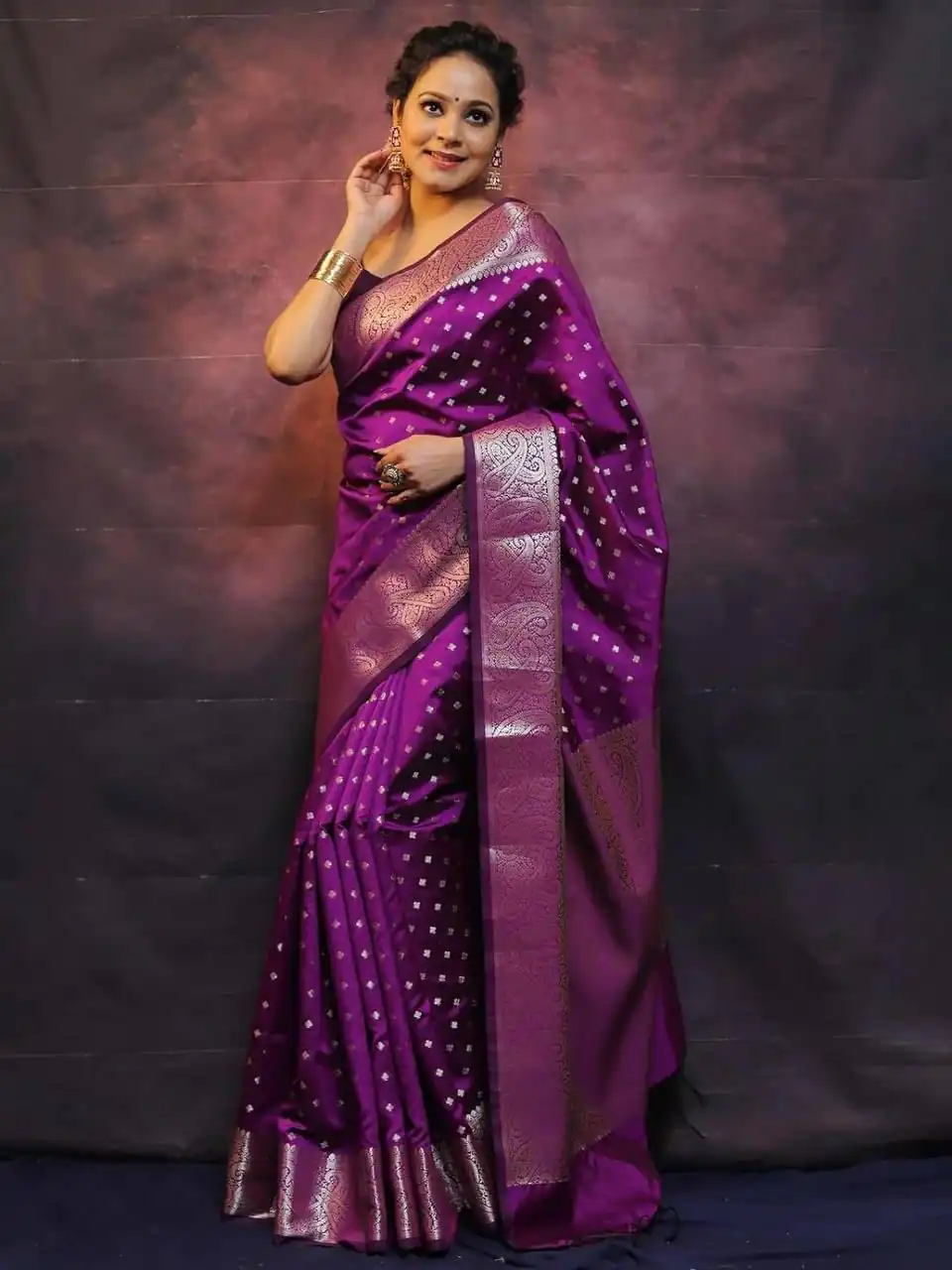 Purple Lichi Silk Jacquard Rich Pallu Saree | Sarees, Bollywood Sarees, Creative Sarees, Designer Sarees, Embroidered Sarees, Ethnic Saree, Modern Digital sarees, Party Wear Sarees