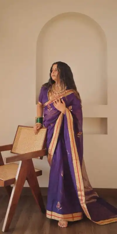 Purple Lichi Silk Jacquard Saree | Sarees, Bollywood Sarees, Creative Sarees, Designer Sarees, Embroidered Sarees, Ethnic Saree, Modern Digital sarees, Party Wear Sarees