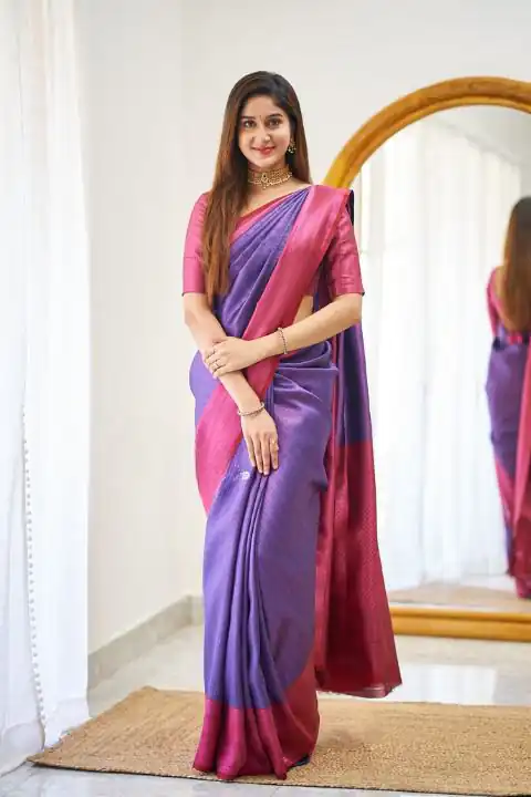 Purple Lichi Silk Jacquard Work Saree | Sarees, Bollywood Sarees, Creative Sarees, Designer Sarees, Embroidered Sarees, Ethnic Saree, Modern Digital sarees, Party Wear Sarees