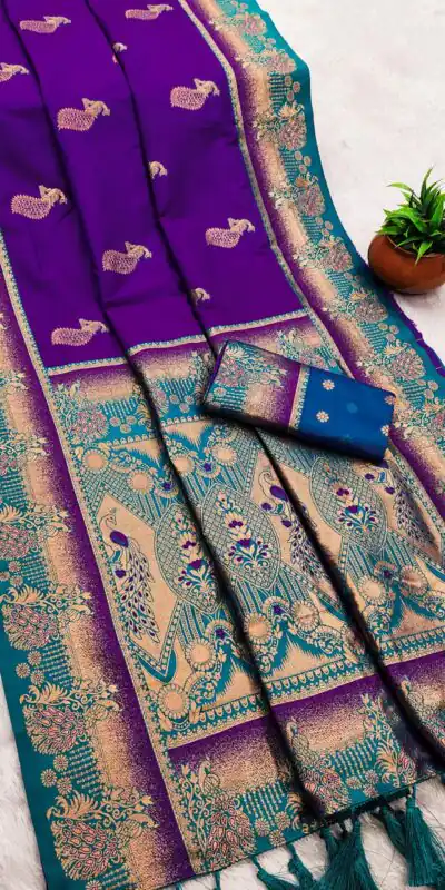 Purple Paithani Silk Zari Lace Work Saree | Sarees, Bollywood Sarees, Creative Sarees, Designer Sarees, Embroidered Sarees, Ethnic Saree, Modern Digital sarees, Party Wear Sarees