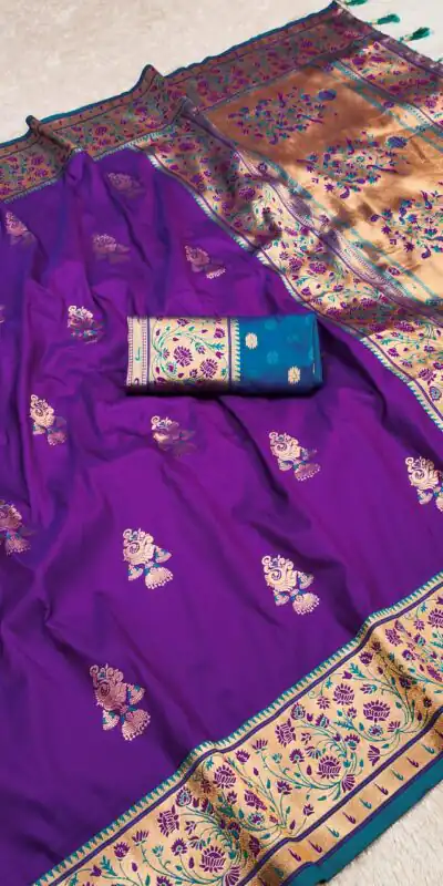 Purple Pethani Silk Zari Lace Weaving Work Saree | Sarees, Bollywood Sarees, Creative Sarees, Designer Sarees, Embroidered Sarees, Ethnic Saree, Modern Digital sarees, Party Wear Sarees