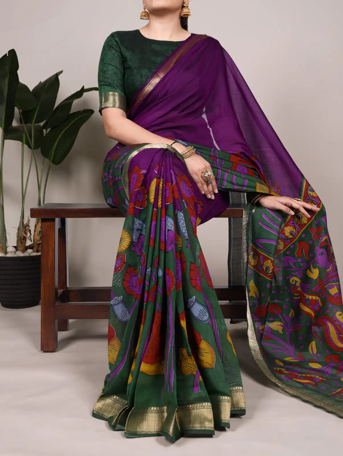 Purple Polyester Printed Saree | Sarees, Bollywood Sarees, Creative Sarees, Designer Sarees, Embroidered Sarees, Ethnic Saree, Modern Digital sarees, Party Wear Sarees
