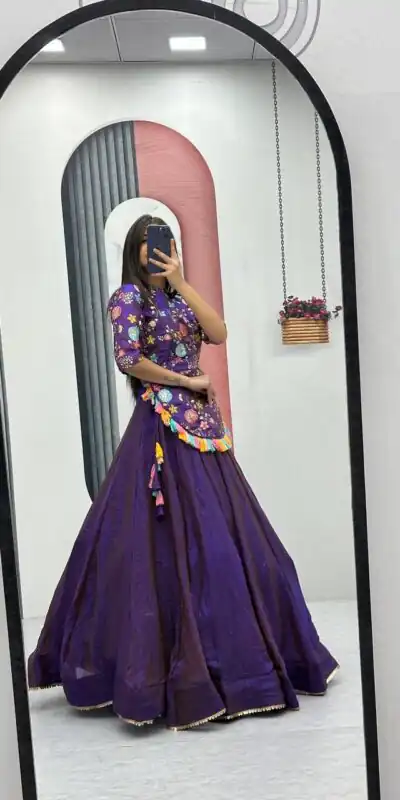 Purple Pure Fendy Thread Work Lehenga Choli | Lehenga, Bollywood Lehenga, Creative Lehenga, Designer Lehenga, Embroidered Lehenga, Party Wear Lehenga